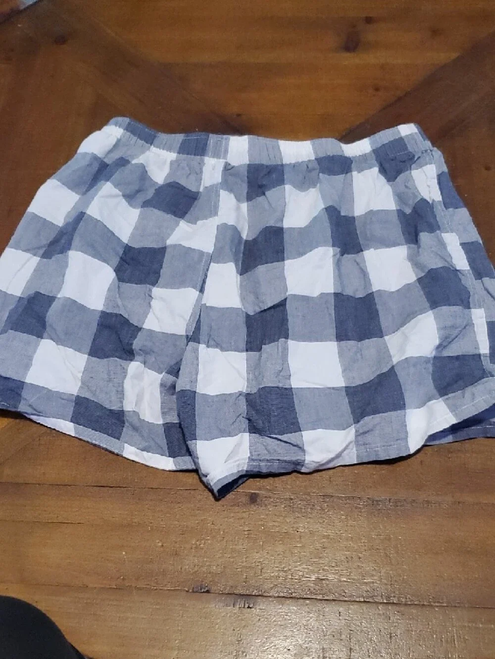 Old Navy Blue and White Checked Cotton Boxer Shorts